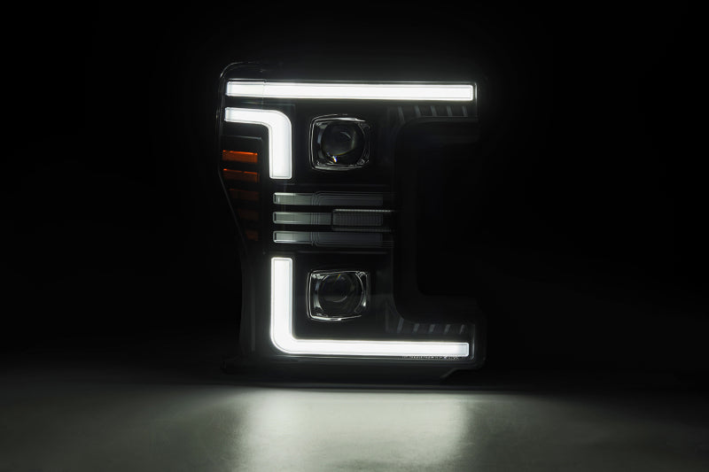 AlphaRex 17-19 Ford F-250/350/450/550 Super Duty PRO-Series Proj Headlights Black w/SeqSig & DRL 880321 *Discontinued