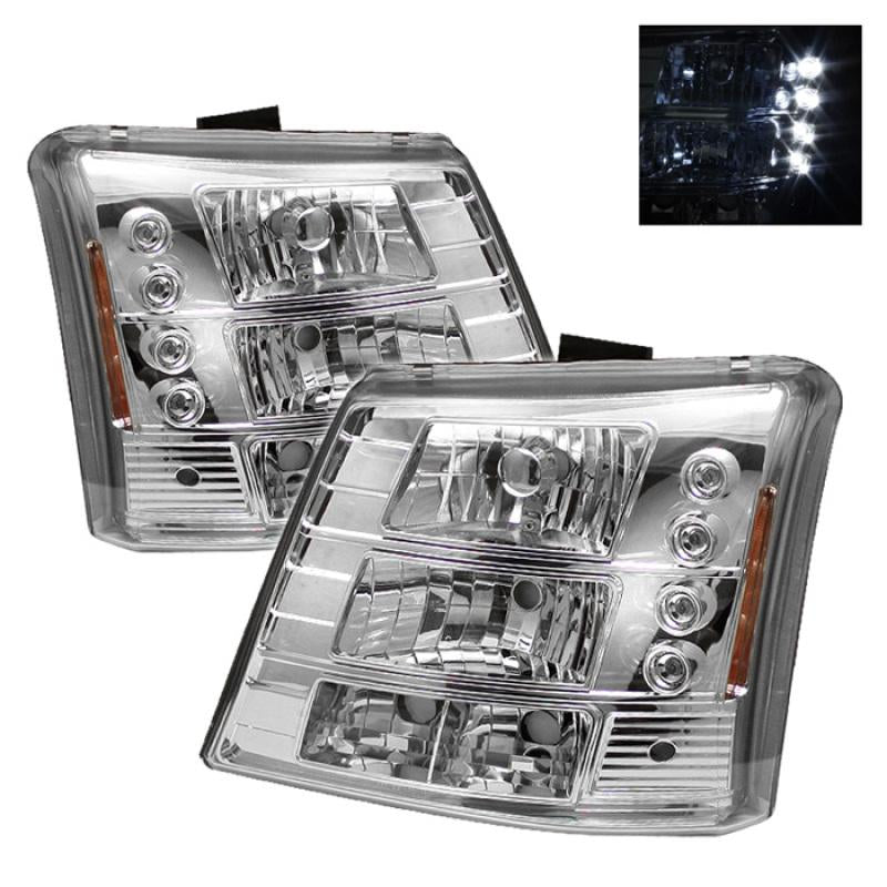 Spyder Chevy Silverado 1500 03-061PC W/ Bumper Lights Crystal Headlights Chrm HD-YD-CS03-1PC-AM-C 5012401