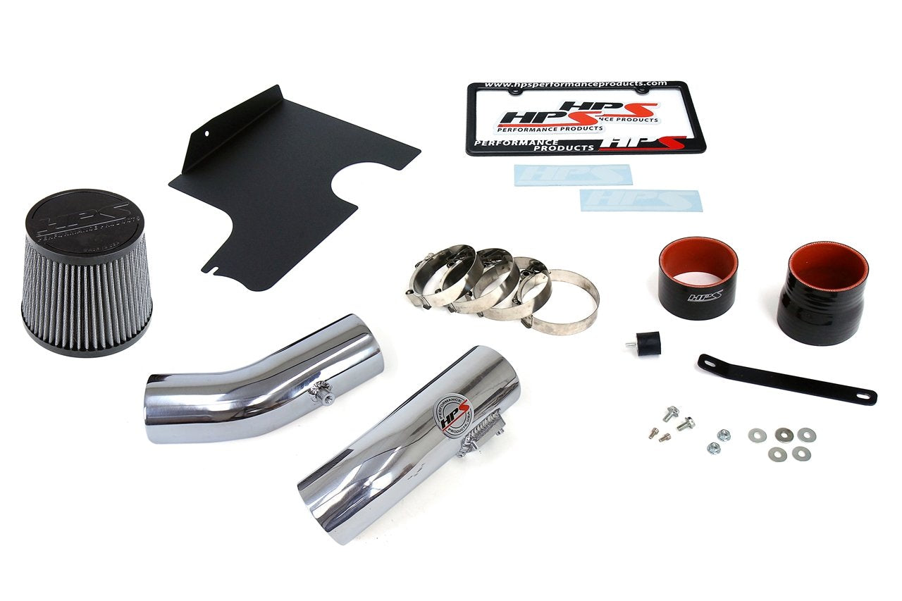 HPS Cold Air Intake Kit 2008-2014 Subaru WRX STI 2.5L Turbo, Converts to Shortram, Polish