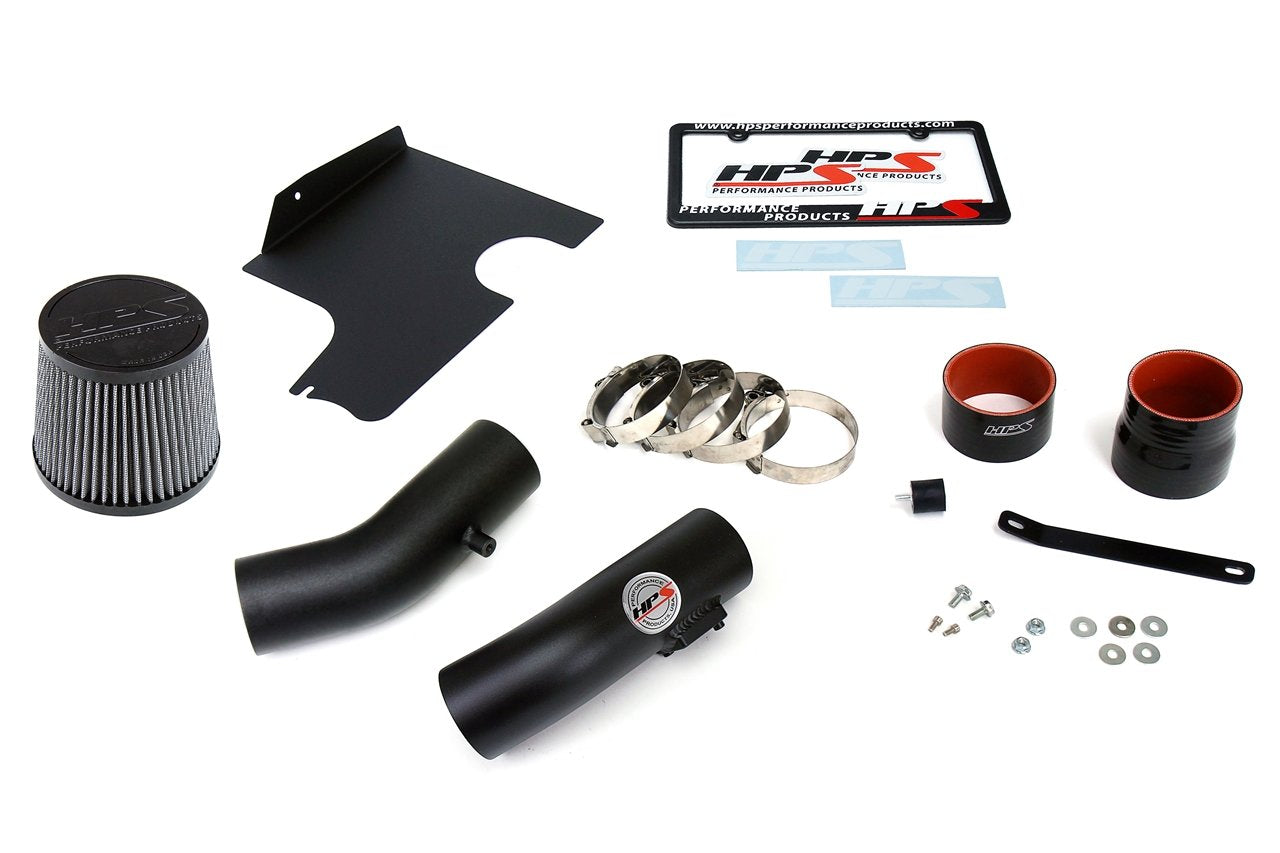 HPS Cold Air Intake Kit 2008-2014 Subaru WRX STI 2.5L Turbo, Converts to Shortram, Black