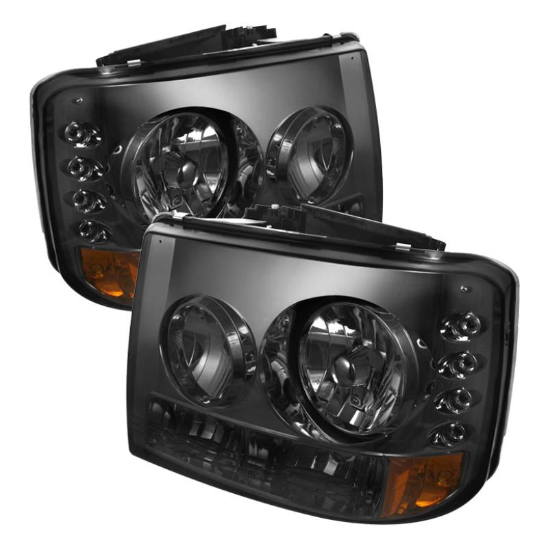 Spyder Chevy Silverado 1500/ 1PC W/ Bumper Lights LED Crystal Headlights Smoke HD-YD-CS99-1PC-AM-SM 5012463