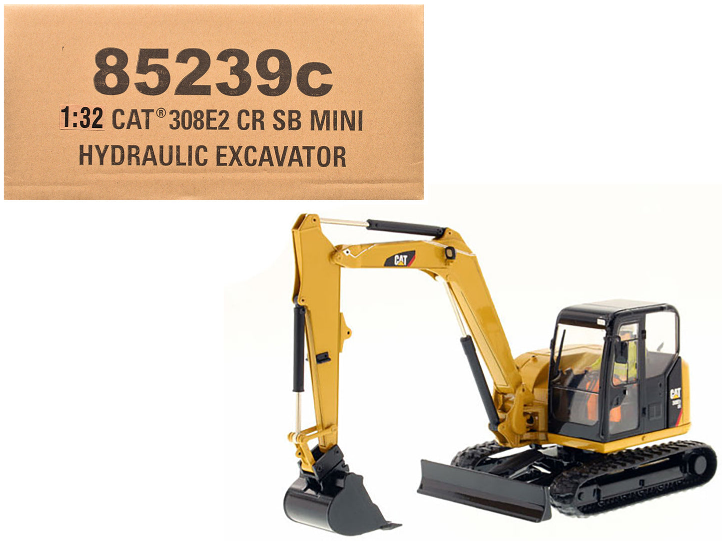 CAT Caterpillar 308E2 CR SB Mini Hydraulic Excavator with Working Tools and Operator "Core Classics" Series 1/32 Diecast Model by Diecast Masters free shipping USA