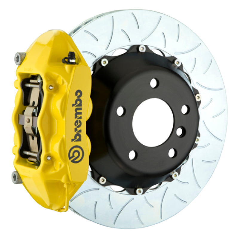Brembo 89-98 Skyline GTR/99-01 Skyline GTR Rr GT BBK 4Pist Cast 345x28 2pc Rotor Slot Type3- Yellow 2P3.8025A5