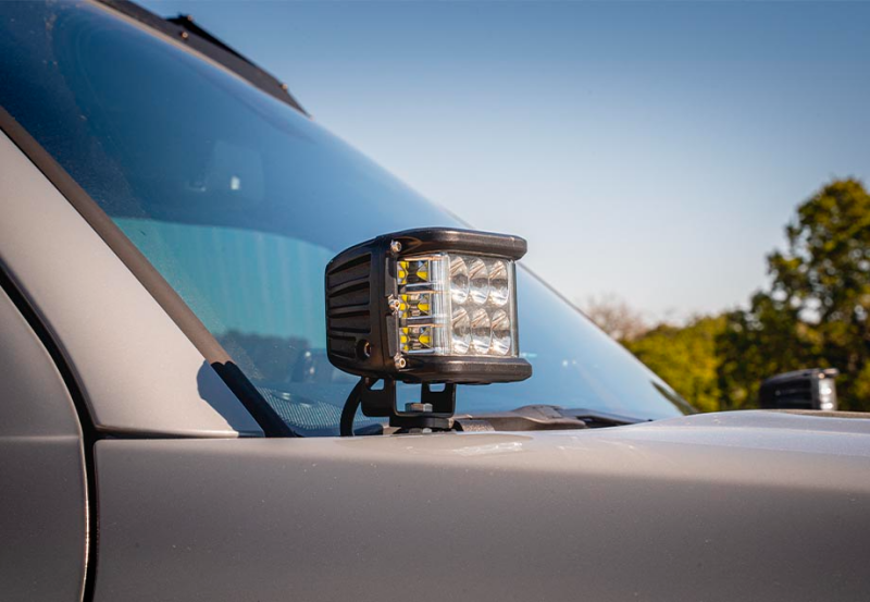 Cali Raised LED Cali Raised 10-24 Toyota 4Runner Low Profile Led Ditch Light Brackets Kit - Brackets W/ 27W Side Pro CR2497