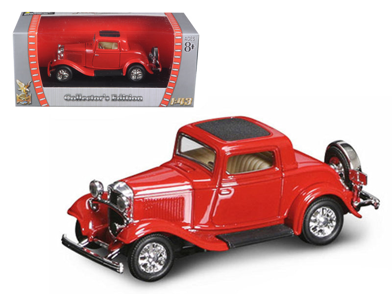 1932 Ford 3-Window Coupe Red 1/43 Diecast Model Car by Road Signature free shipping USA