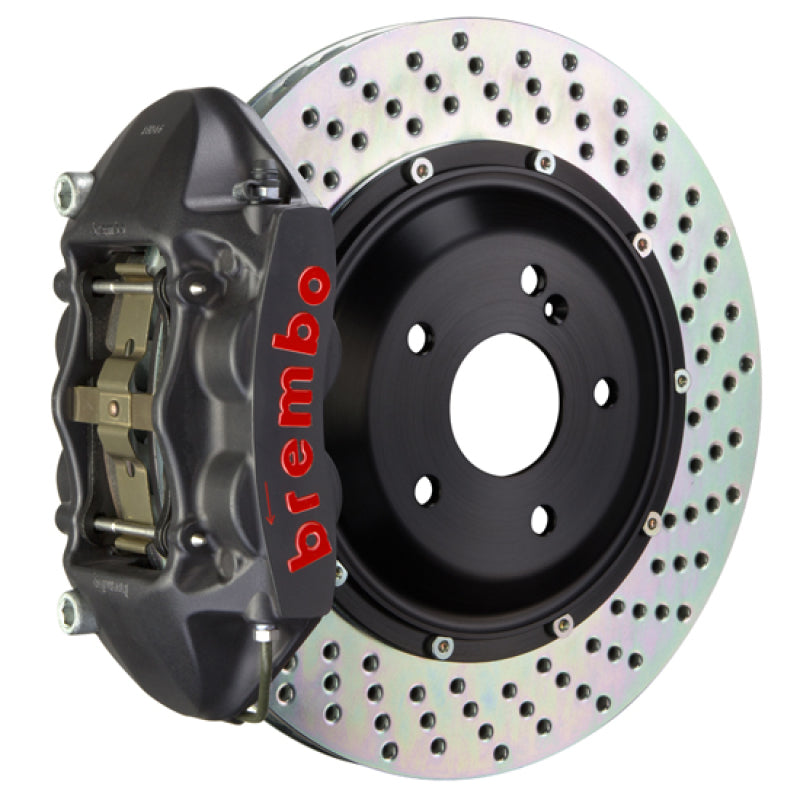 Brembo 06-12 325i/328i (Excl. xDrive) Rear GTS BBK 4 Piston Cast 345x28 2pc Rotor Drilled-Black HA 2P1.8010AS