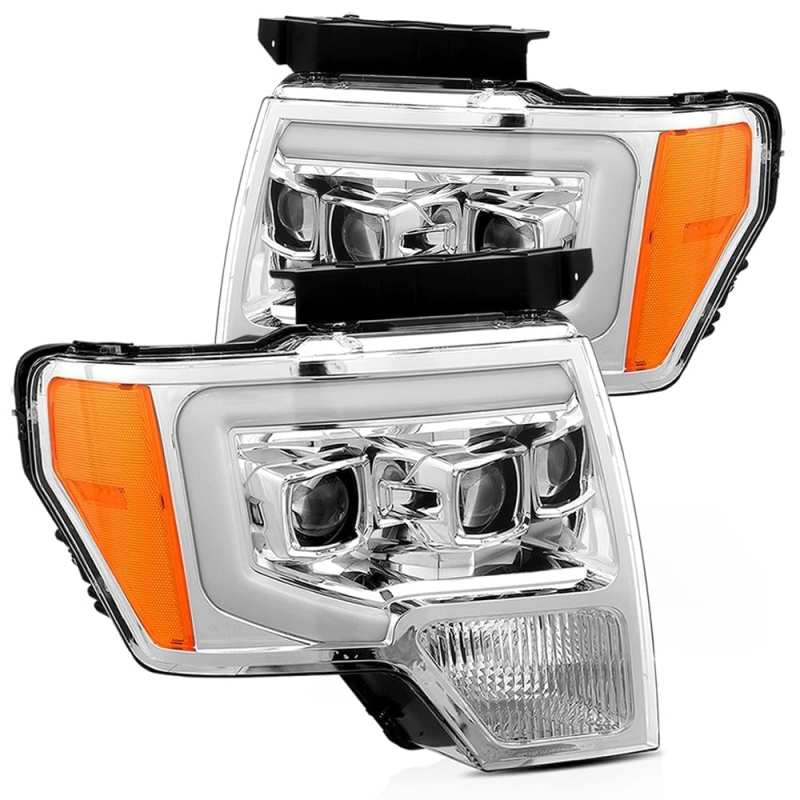 AlphaRex 09-14 Ford F-150 PRO-Series Projector Headlights Plank Style Chrm w/Activ Light/Seq Signal 880200 *Discontinued
