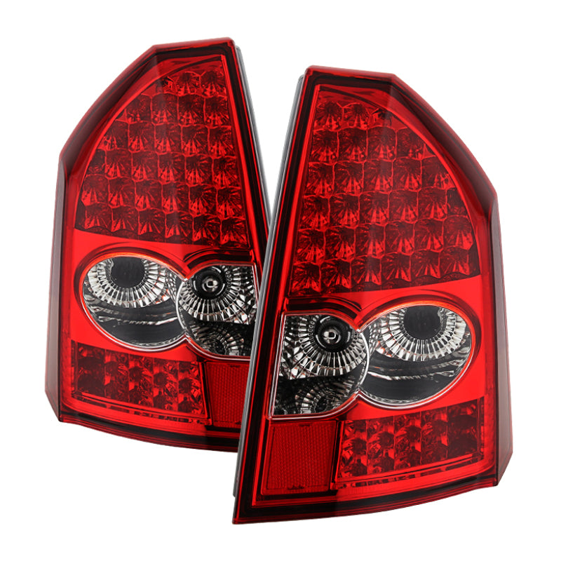 SPYDER Xtune Chrysler 300 05-07 LED Tail Lights Red Clear ALT-JH-CHR305-LED-RC 9027598