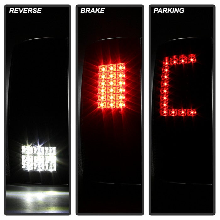 SPYDER xTune Dodge Ram 1500 09-14 - C Shape LED Tail Lights- Black Smoked ALT-JH-DR09-LED-CS-BSM 9036385