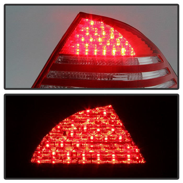 SPYDER Xtune Mercedes Benz W220 S-Class 00-05 LED Tail Lights Red Clear ALT-JH-MBW220-LED-RC 9028441
