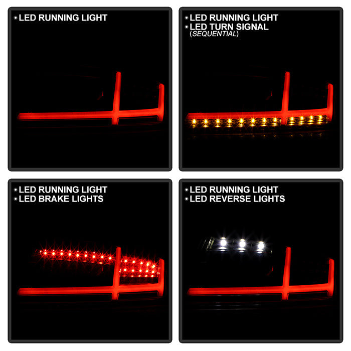 Spyder Audi TT 07-12 LED Tail Lights Black ALT-YD-ATT07-LED-BK 5081674