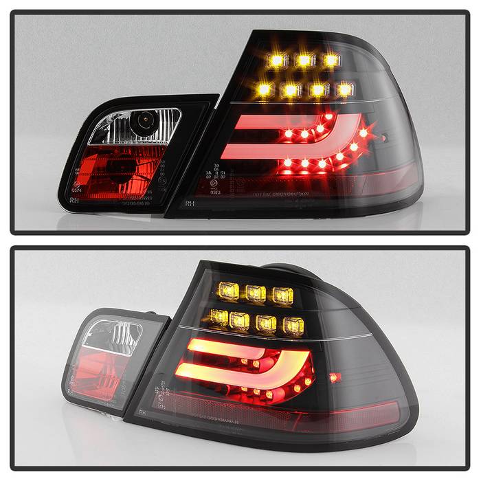 Spyder BMW E46 00-03 2Dr Coupe Light Bar LED Tail Lights Blk ALT-YD-BE4600-LBLED-BK 5073815