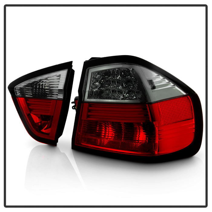 Spyder BMW E90 3-Series 06-08 4Dr LED Tail Lights Red Smoke ALT-YD-BE9006-LED-RS 5000910
