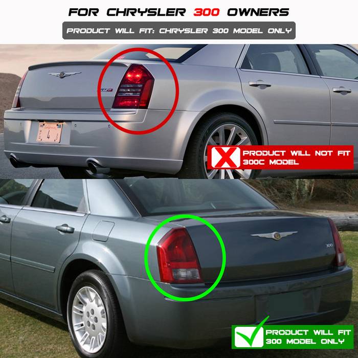 Spyder Chrysler 300 05-07 V2 Light Bar LED Tail Lights - Black ALT-YD-CHR305V2-LED-BK 5083326