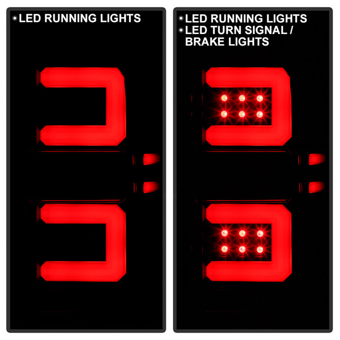 Spyder 16-18 Chevy Silverado Light Bar LED Tail Lights - All Black ALT-YD-CS16-LED-B 5085863