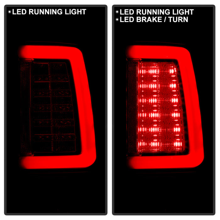 SPYDER 09-18 Dodge Ram Red Light Bar LED Tail Lights - Black (ALT-YD-DRAM09V2-RBLED-Bk) 5089472