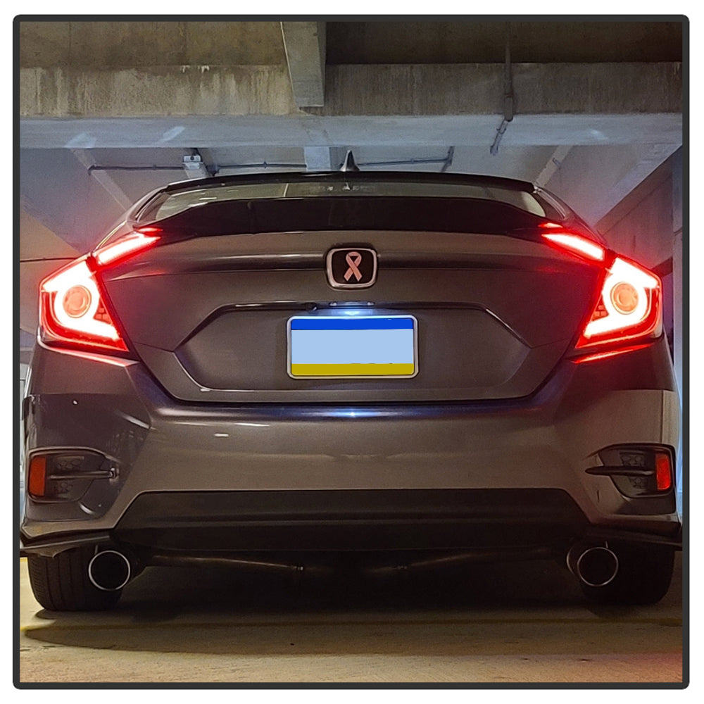 Spyder 16-19 Honda Civic 4 Door Light Bar LED Tail Lights - Black - ALT-YD-HC164D-LB-BK 5086051