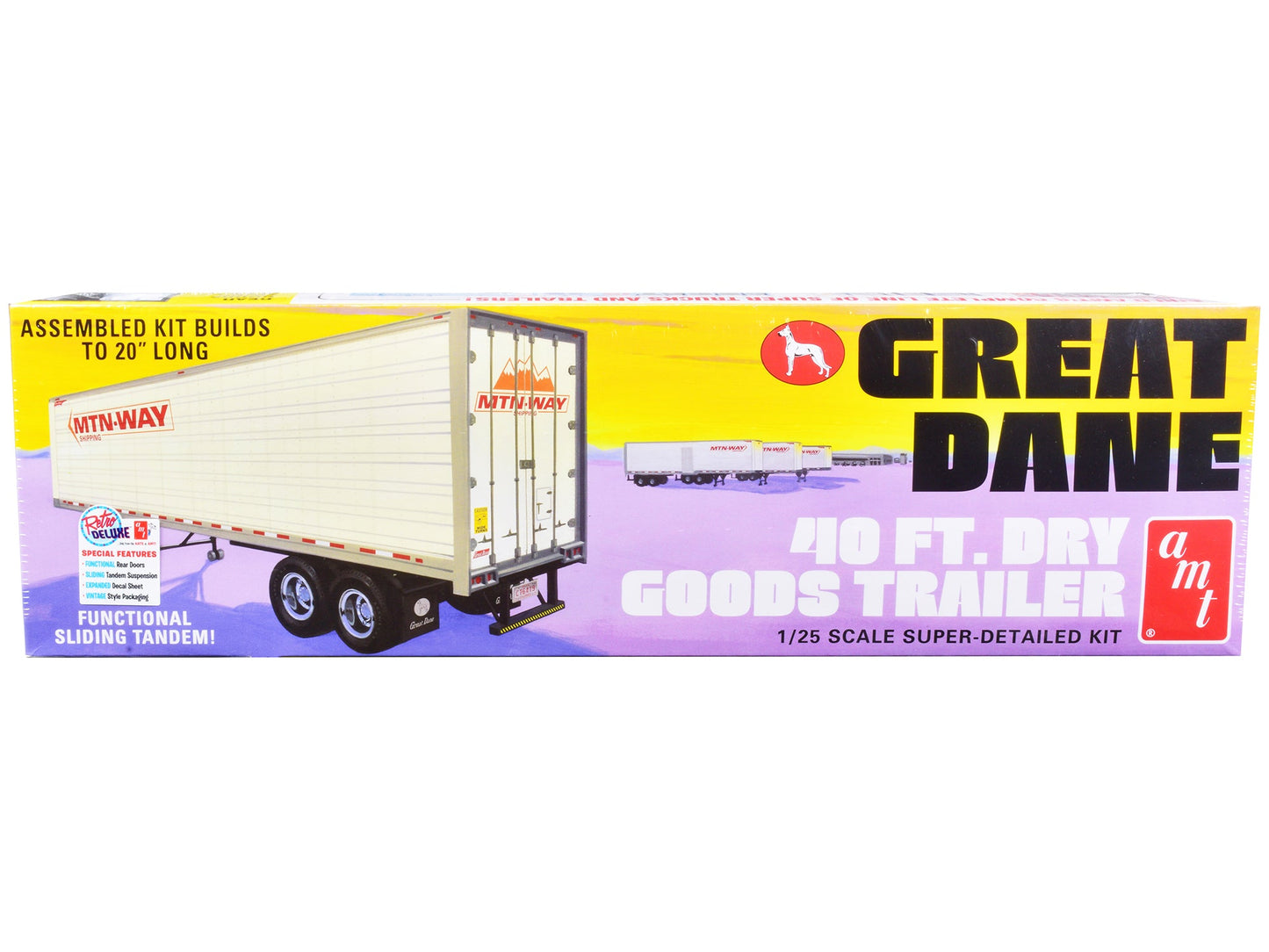 Skill 3 Model Kit Great Dane 40 Ft. Dry Goods Trailer 1/25 Scale Model by AMT free shipping USA
