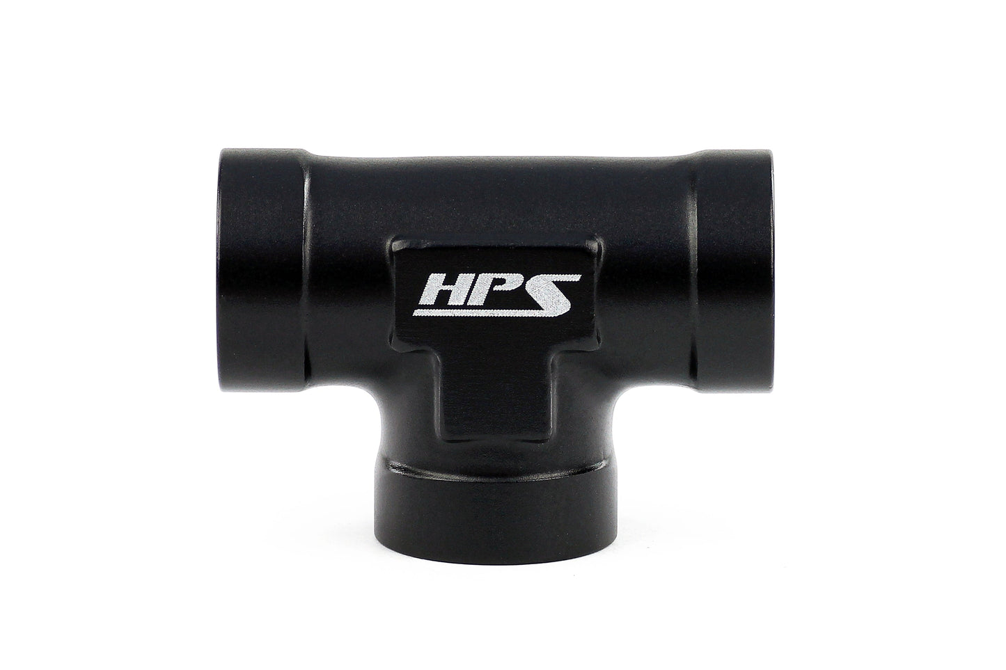HPS Performance Products NPT Female Tee Coupler Adapter, Aluminum, Black