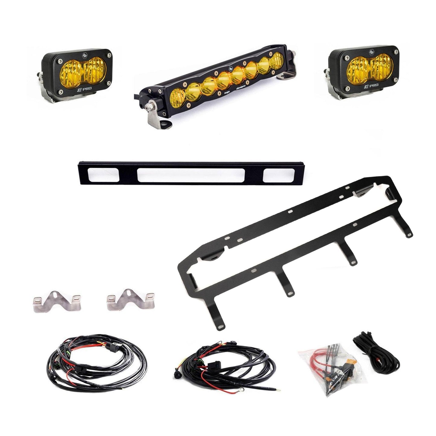Baja Designs 2025 Toyota 4Runner TRD 10in Pro S2 Pro Grille Light Replacement Kit - Amber 44-8294