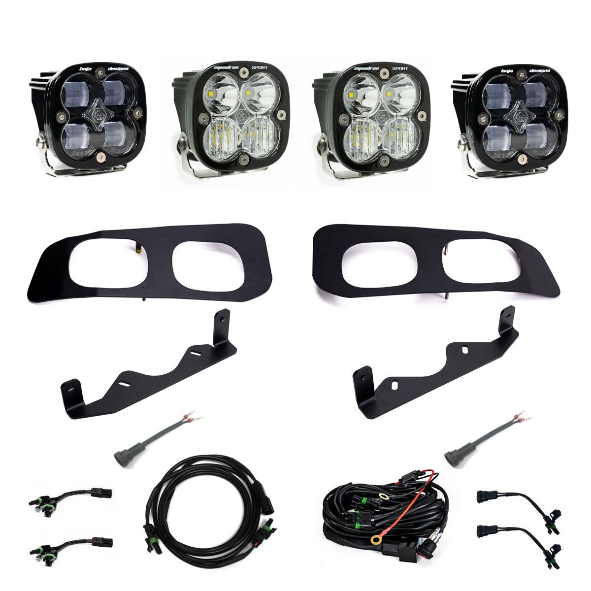 Baja Designs 2023+ Ford F250/F350 Super Duty Squadron SAE/Sport Fog Pocket Kit - Clear Toggle 448225