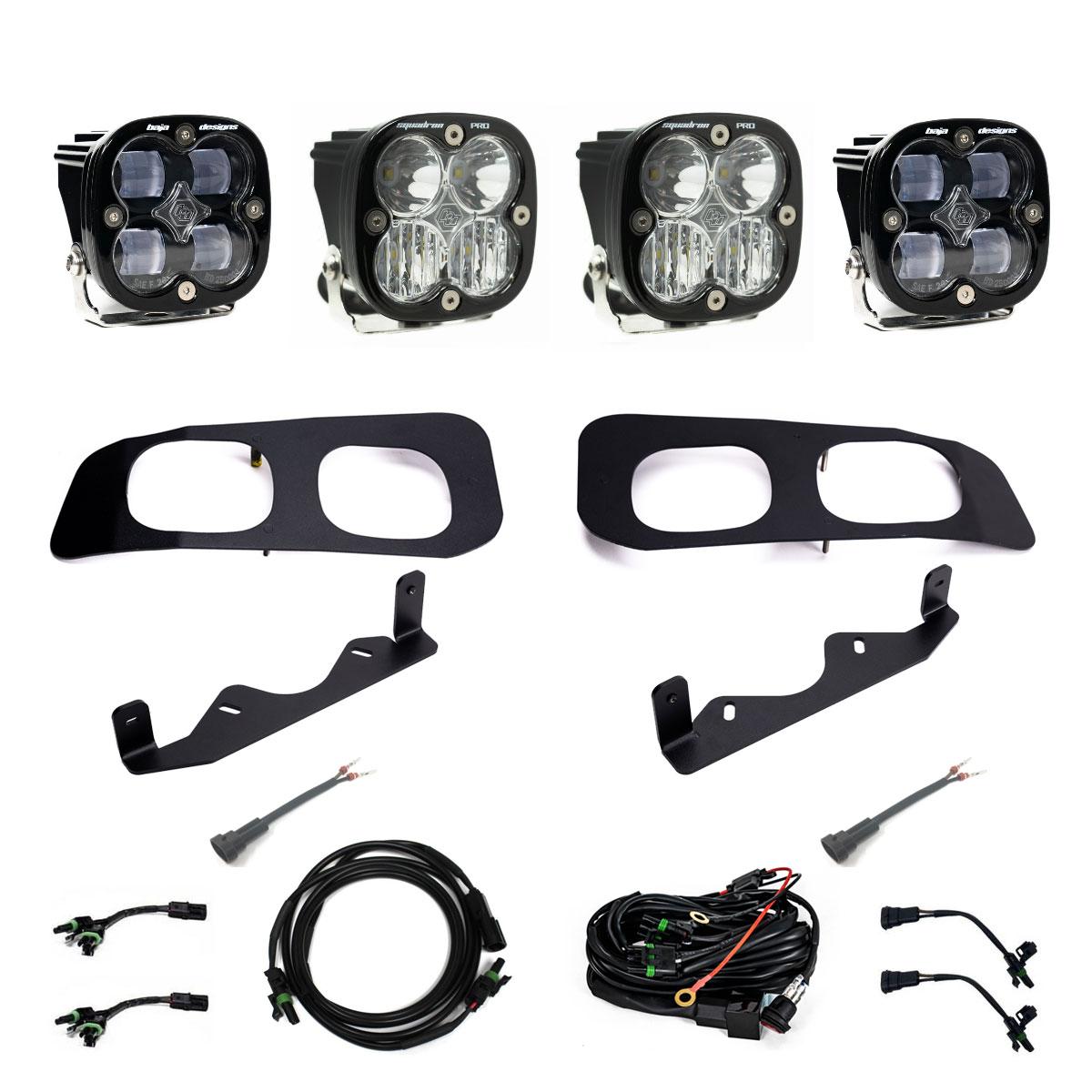 Baja Designs 2023+ Ford F250/F350 Super Duty Squadron SAE/Pro Fog Pocket Kit - Clear Toggle 448227
