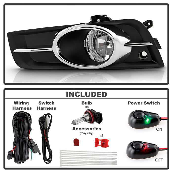 Spyder Chevy Cruze 2011-2014 (does not fit Sport model)OEM Fog Lights w/switch Clear FL-CCRZ2011-C 5069412