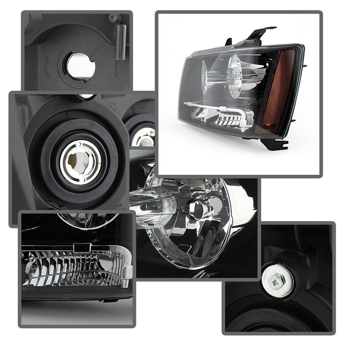 SPYDER Xtune Chevy Suburban 1500/2500 07-14 Crystal Headlights Black HD-JH-CSUB07-AM-BK 9022777