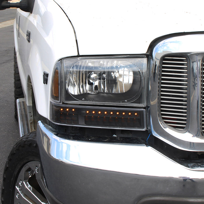 SPYDER xTune Ford F250 F350 Superduty Excursion 99-04 OEM Style Headlights - Black HD-JH-FF25099-SET-LED-BK 9035210