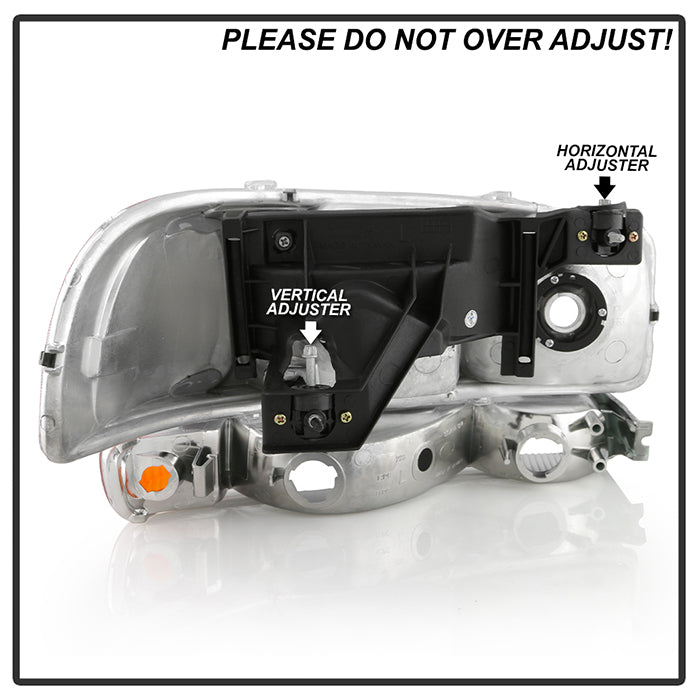 SPYDER Xtune GMC Sierra 99-06 Headlights & Amber Bumper Lights Chrome HD-JH-GS99-SET-OEAM-C 9027345
