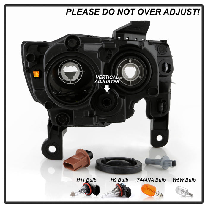 SPYDER xTune Jeep Grand Cherokee Halogen Headlight - OE Black (HD-JH-JGC17-OE-BK-SET) 9960154