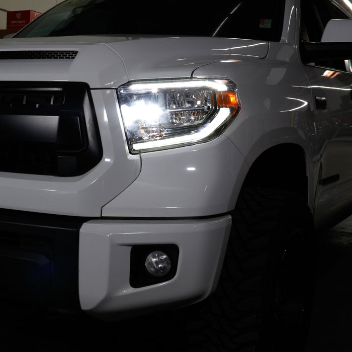 xTune Toyota Tundra 18-20 (Fit LED Only) OEM Style Headlights - Chrome Left HD-JH-TTU18-LED-OE-L 9949234