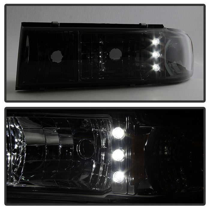 SPYDER Xtune Chevy Caprice 91-96 / Impala 91-96 1Pc LED Crystal Headlights Smoke HD-ON-CCP91-1PC-LED-SM 5031648