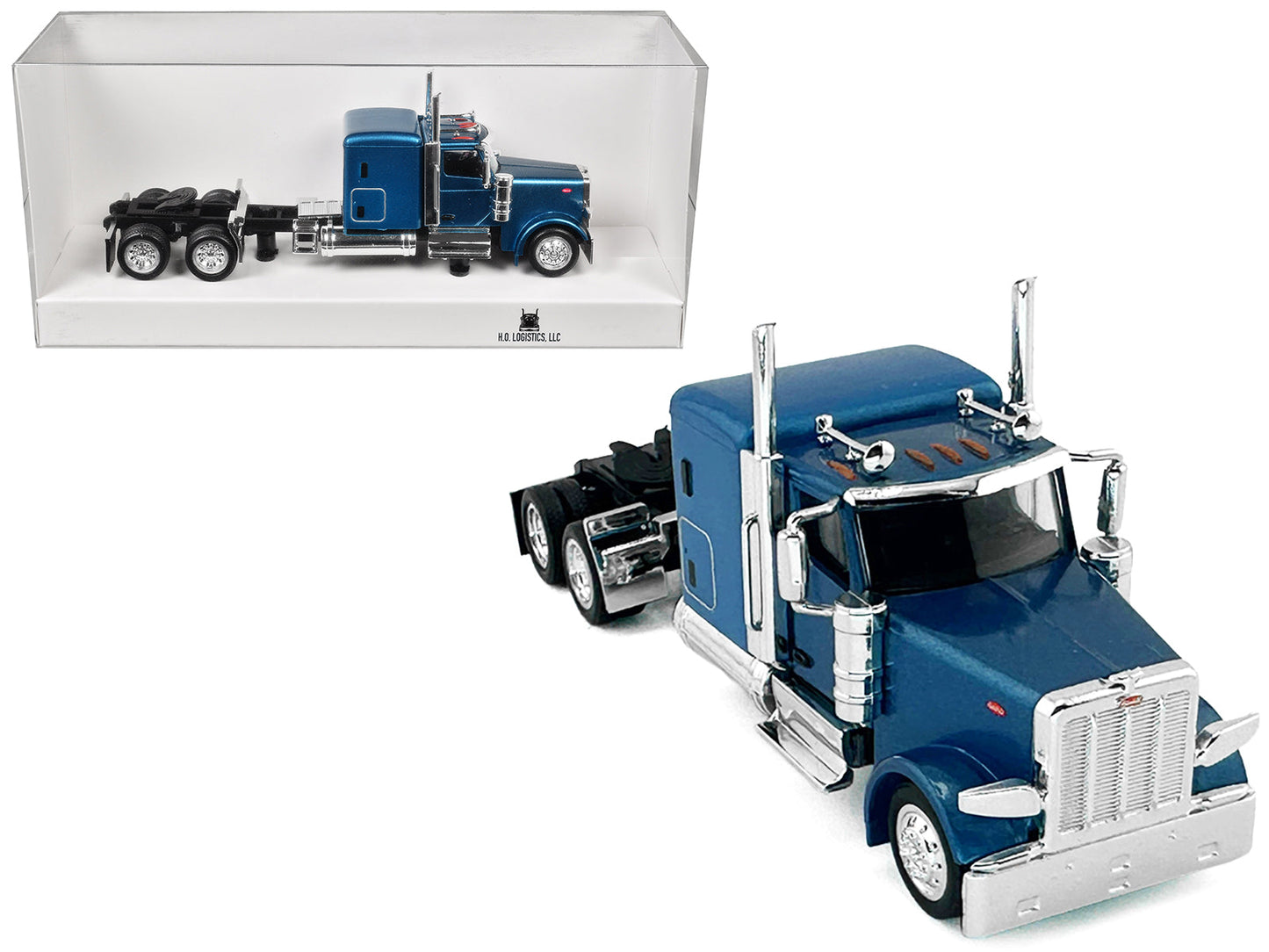 Peterbilt 589 Truck with 72 Inch Sleeper Blue Metallic 1/87 (HO) Plastic Model Car by HO Logistics free shipping USA
