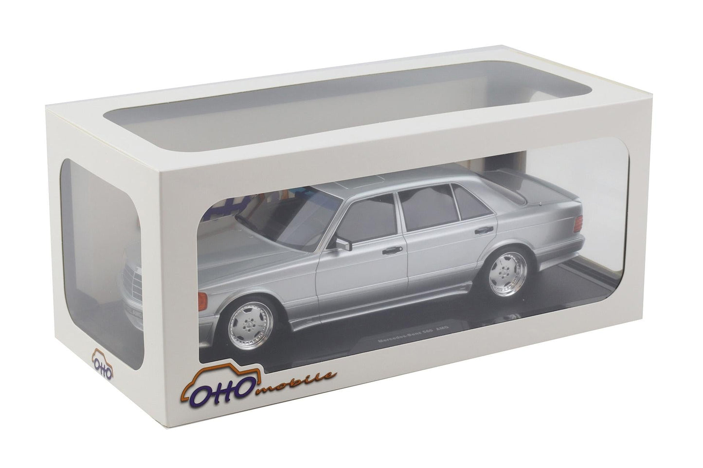 Otto 1989 Mercedes-Benz 560 6.0L SEL AMG W126 Brilliant Silver 1:18