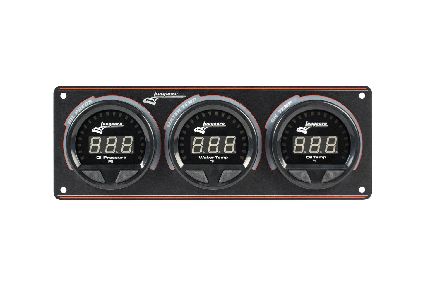Longacre Waterproof LED 3 Gauge Panel OP/WT/OT 52-44661