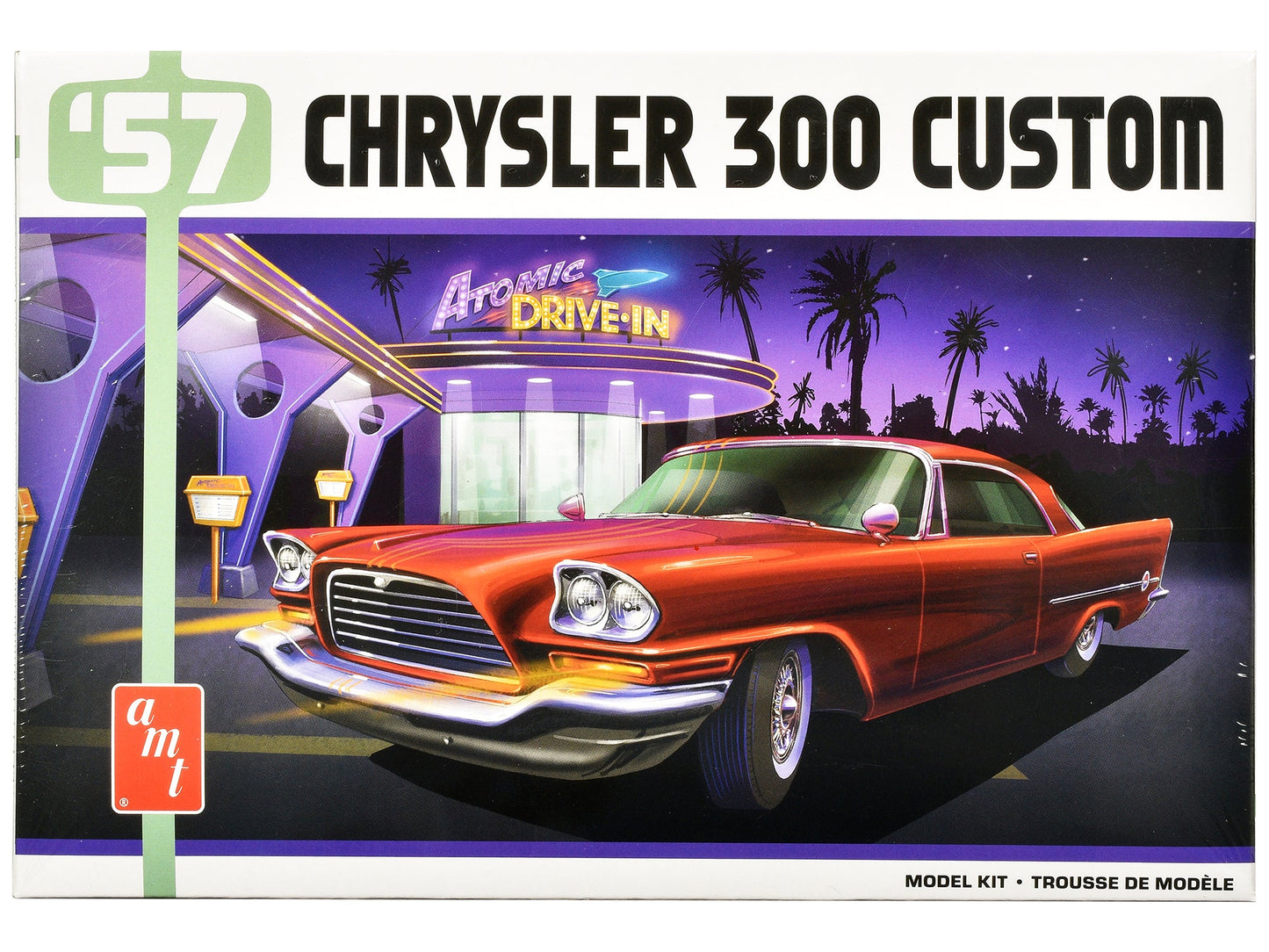 Skill 2 Model Kit 1957 Chrysler 300 Custom 1/25 Scale Model by AMT free shipping USA
