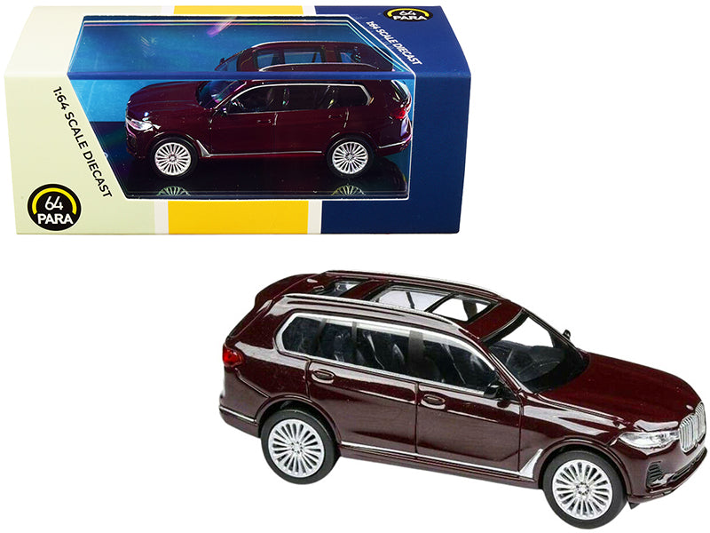 BMW X7 Ametrine Red Metallic 1/64 Diecast Model Car by Paragon free shipping USA