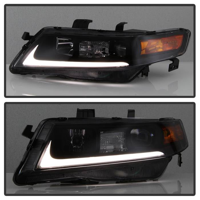 SPYDER xTune 04-08 Acura TSX LED Light Bar Projector Headlights - Smoked (PRO-JH-ATSX04-LB-BSM) 9043123