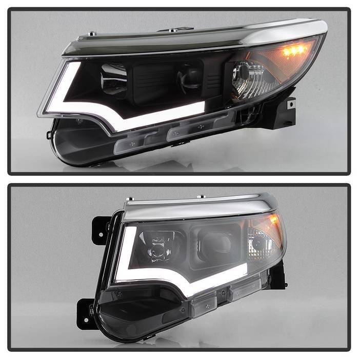 SPYDER xTune 11-14 Ford Edge DRL Light Bar Projector Headlights - Black PRO-JH-FEDGE11-LB-BK 9045301