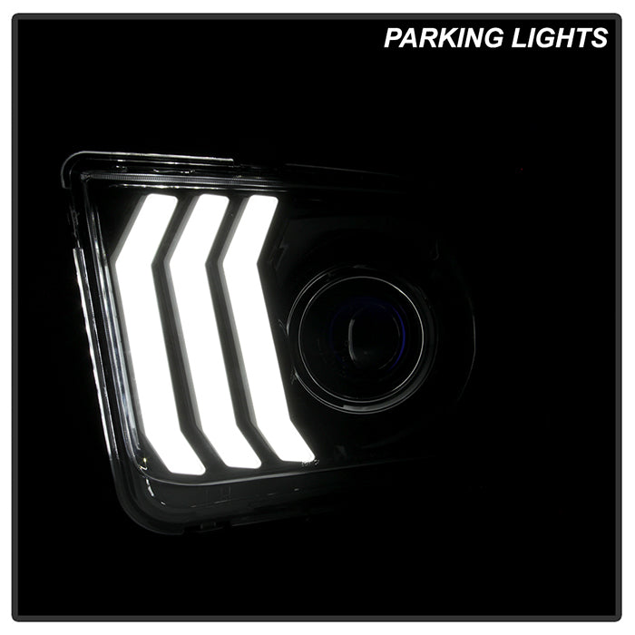 xTune Ford Mustang 05-09 Halogen w LED DRL Projector Headlights - Black PRO-JH-FM05-LED-BK 9949364