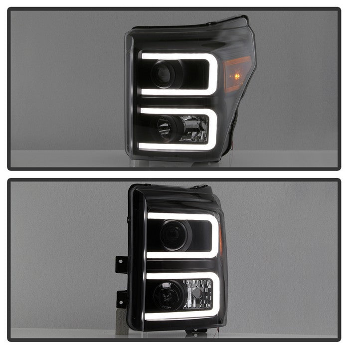 SPYDER Xtune Ford Super Duty 11-16 Projector Headlights Light Bar Drl Black PRO-JH-FS11-LBBRL-BK 9034923