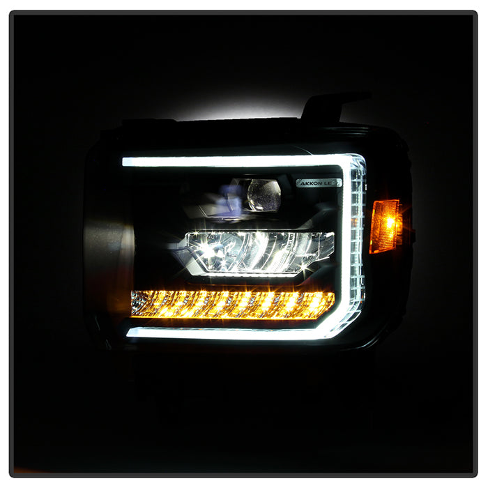xTune GMC Sierra 1500 14-15 Sierra 2500 3500 15-17 Headlight Halogen Mdls- Black PRO-JH-GS14-FLED-BK 9050107