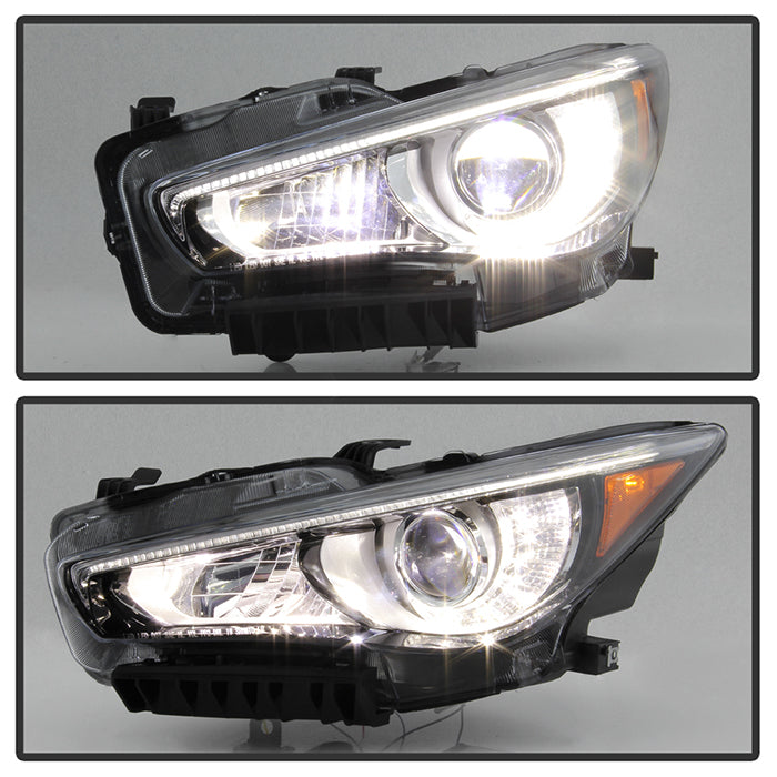 SPYDER 14-17 Infiniti Q50 HID (w/o Adaptive) Projector Headlights - OE Left 9946288