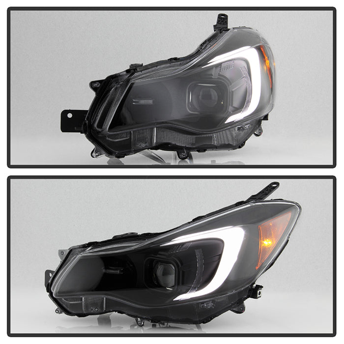 SPYDER xTune 12-16 Subaru Impreza DRL LED Light Bar Proj. Headlights - Black Smoked (PRO-JH-SI13-LB-BSM) 9048685