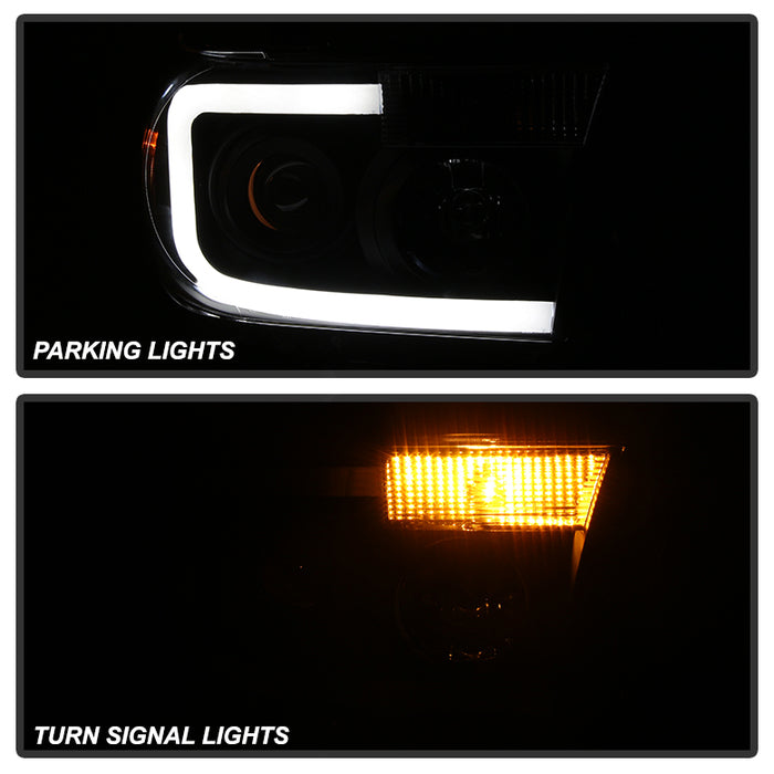 SPYDER Xtune Toyota Tundra 07-13 LED Light Bar Projector Headlights Black PRO-JH-TTU07-LED-BK 9027888