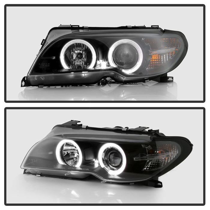 Spyder BMW E46 3-Series 04-06 2 DR Projector Halogen Model- LED Halo Blk PRO-YD-BMWE4604-2DR-HL-BK 5077141
