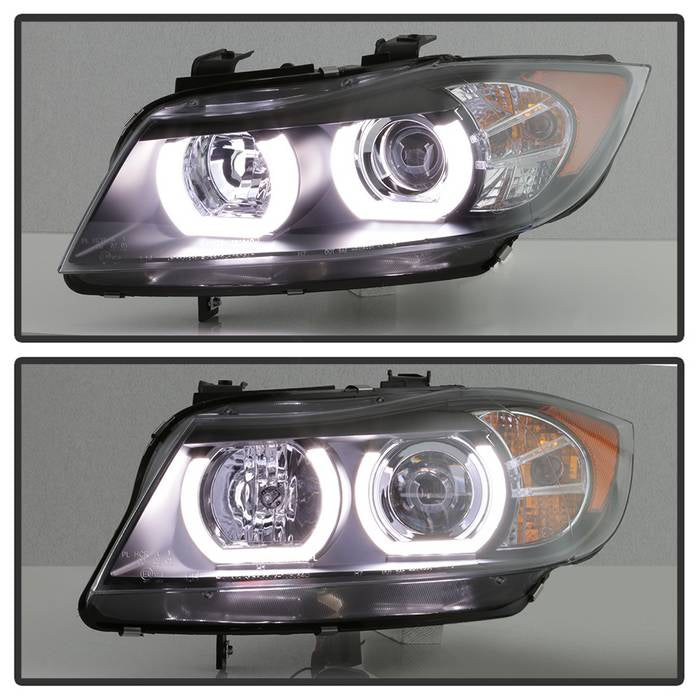 Spyder BMW E90 3-Series 06-08 4DR Headlights - Halogen Model Only - Black PRO-YD-BMWE9005V2-AM-BK 5083432