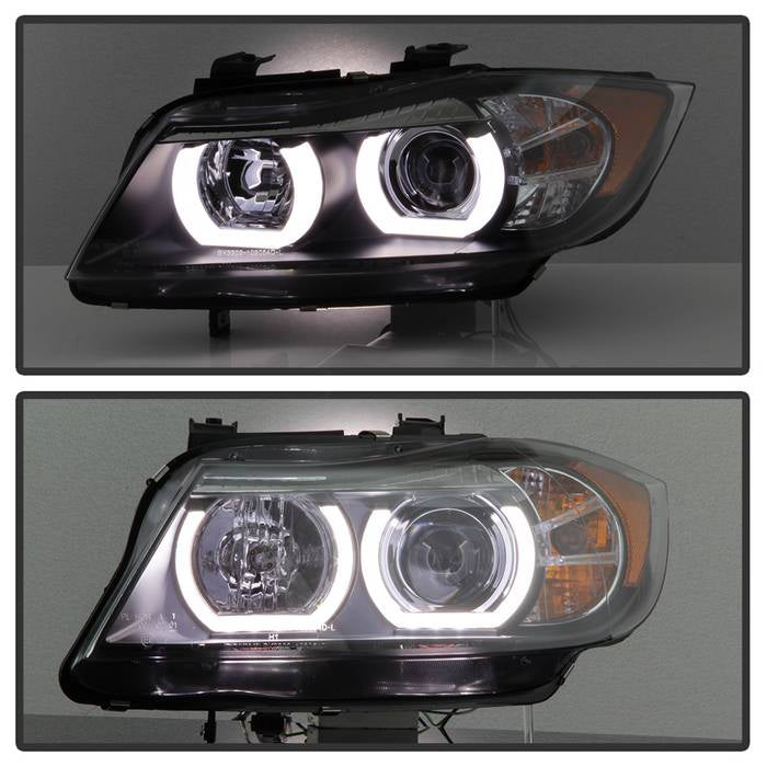 Spyder BMW E90 3-Series 06-08 4DR V2 Headlights - HID Only - Black PRO-YD-BMWE9005V2-HID-DRL-BK 5083852