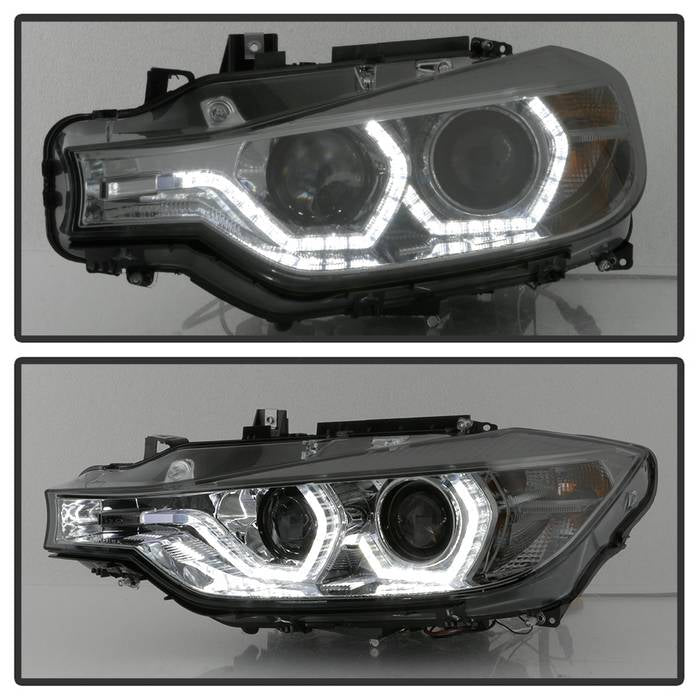 Spyder 12-14 BMW F30 3 Series 4DR Projector Headlights - LED DRL - Smoke (PRO-YD-BMWF3012-DRL-SM) 5084361